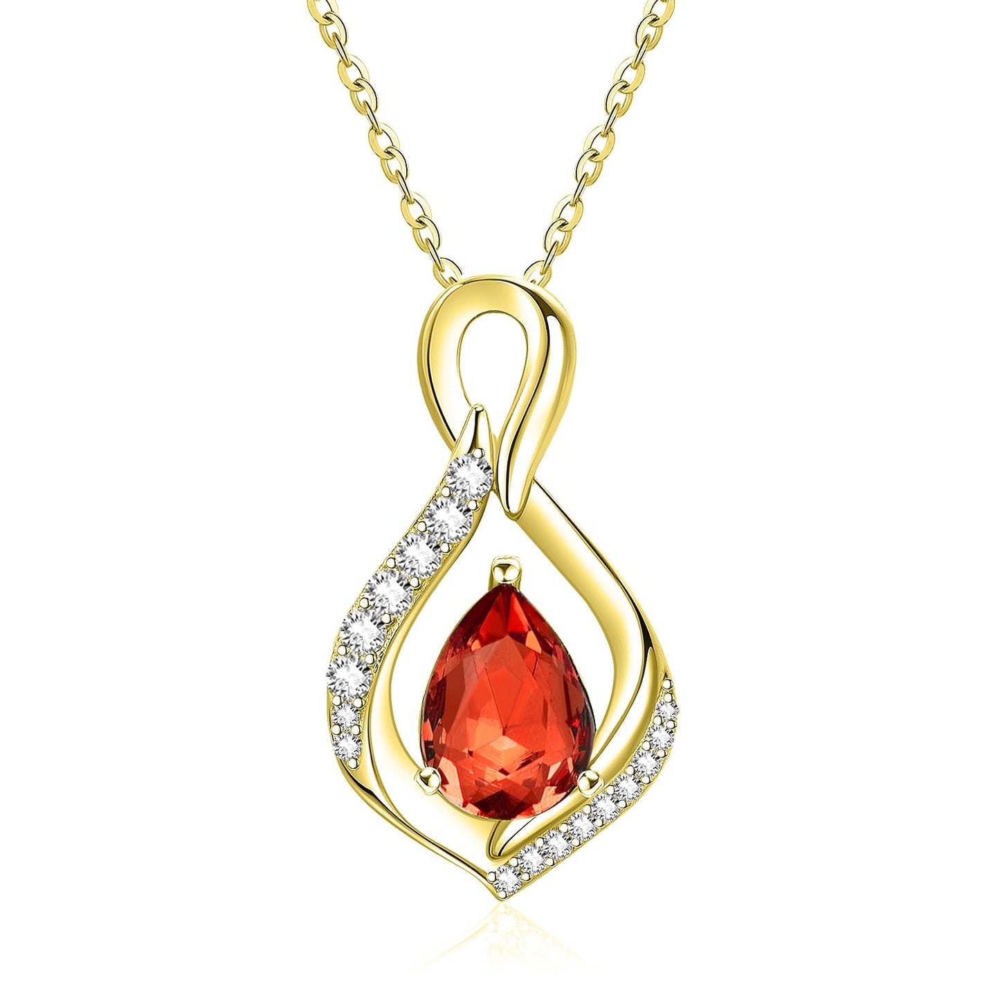 JIYVY32 Created Ruby Infinity Necklace for Women July Birthstone Necklaces 14k Gold Plating Anniversary Birthday Gifts for Wife Her Mom Girlfriend Birthstone Jewelry Gifts for Women