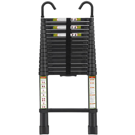 Telescopic Ladder, 20.34FT RIKADE Aluminum Telescoping Ladder with Stable Hook and Non-Slip Feet, Portable Extension Ladder for Household and Outdoor Working 330lb Capacity