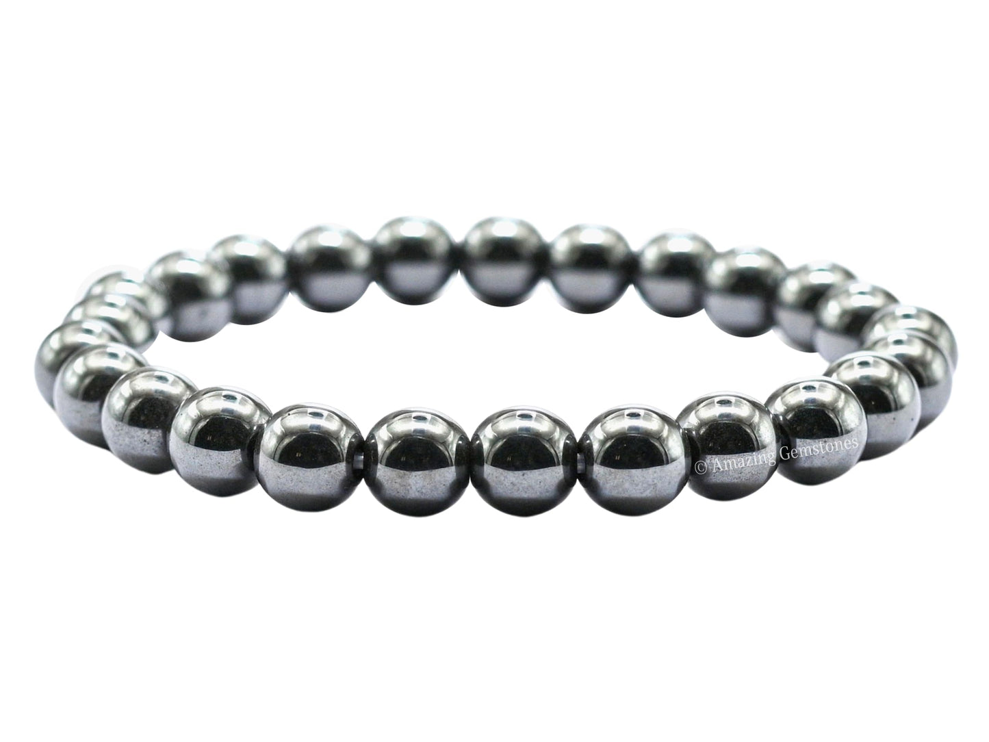 Amazing Gemstone Crystal Bracelet for Women Men's Gifts - Protection Healing Crystal Bracelet - 8mm Gemstone Beaded Stretchable Bracelet Pulseras Para Hombres Mujer Stocking Stuffers Mothers Day Gift (Hematite)