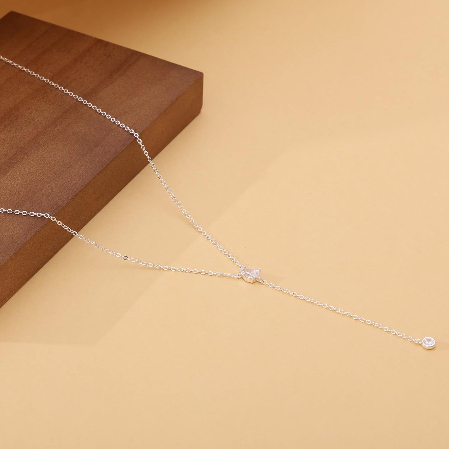 Fglqfam Lariat Necklace for Women, Dainty Long Necklaces, 14k Gold/Silver Plated Y-Shaped Drop Chain Necklace, Simple Layered Necklaces, Trendy Jewelry Gifts