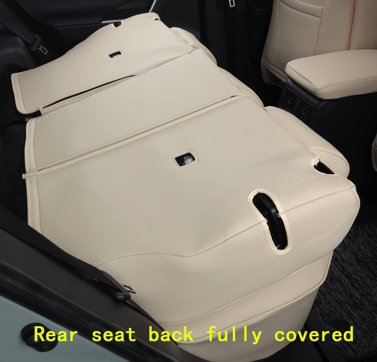 LuLuDa Custom Fit RAV4 (Not for Hybrid) Car Seat Covers Fit for Toyota RAV4 LE Limited XLE 2019 2020 2021 2022 2023 2024 2025 with Waterproof Faux Leather (Beige, LU01-XLE)