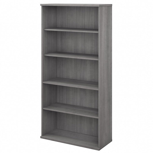 Bush Business Furniture Studio C Tall 5 Shelf Bookcase in Platinum Gray, Large Bookshelf for Home or Professional Workplace Organization