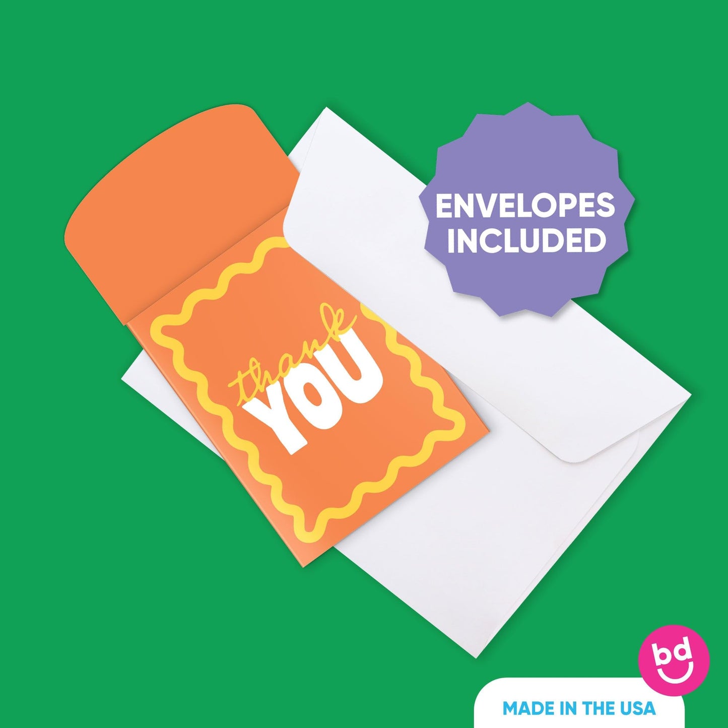Big Dot of Happiness Assorted Wavy Colorful Thank You Gift Card Holders with Envelopes, Cash Money Holders and Gift Card Sleeves, Retro Stationery Nifty Gifty Pack - Set of 8