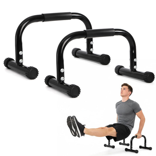 TOPZEA 2 Pack Parallettes Bars, 10" High Steel Push Up Handles Bars Strength Training Anti-Slip Calisthenics Equipment for Handstand, Full Planche, L-sit & Dip, Home Fitness & Gym Floor Workouts