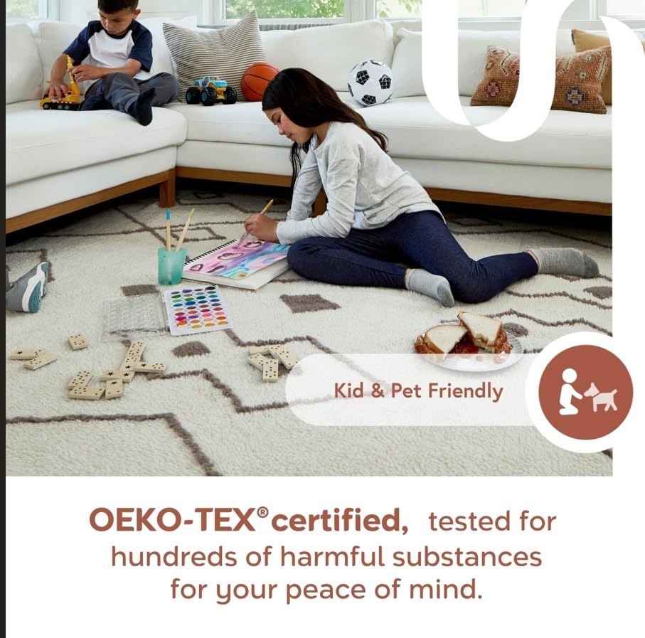 nuLOOM 3'9' x 6' Cozy Plush Area Rug, Machine Washable, Non-Slip, Soft Fluffy Shag Carpet for Living Room Bedroom Kids Nursery Home Decor, Jeni Dark Grey