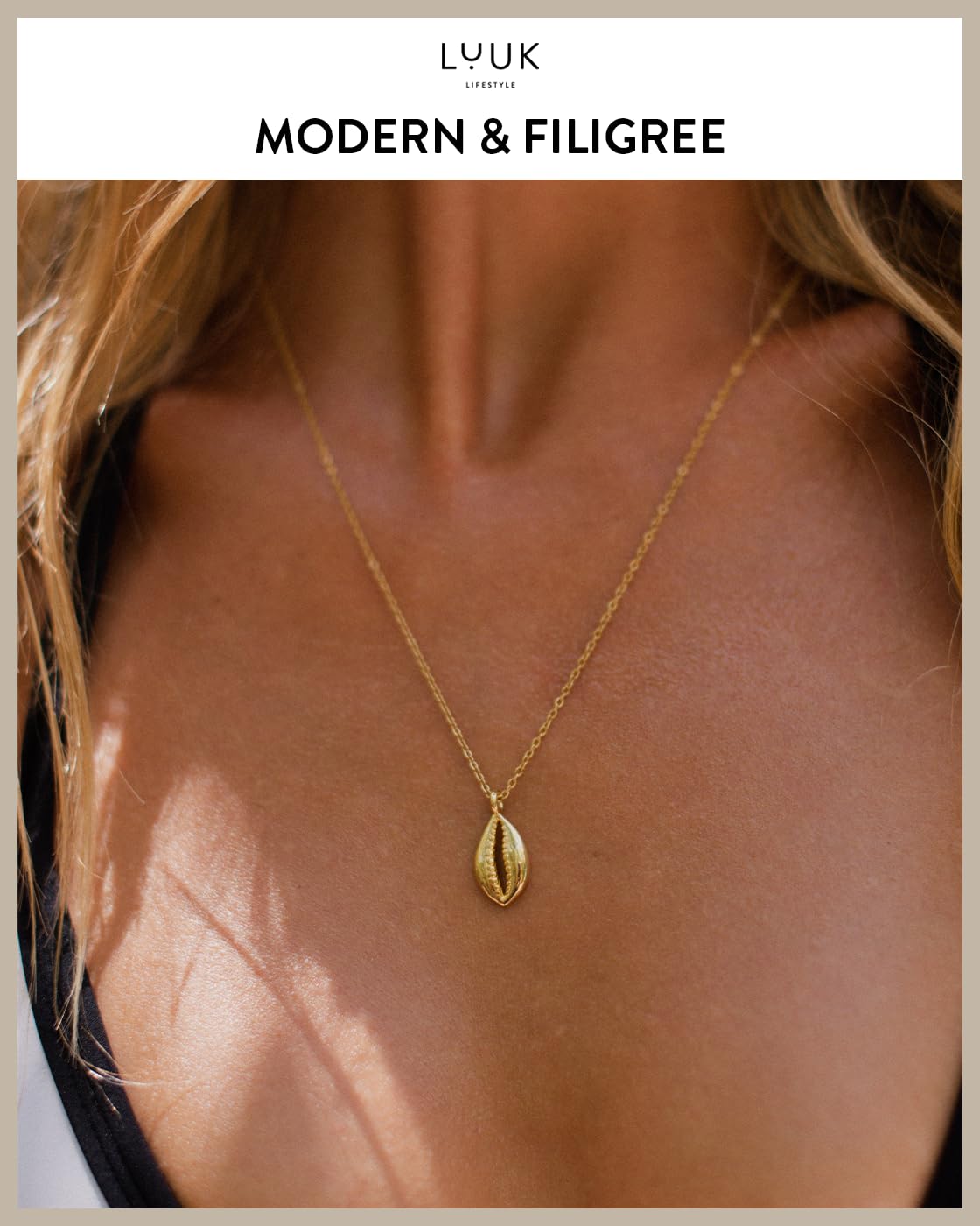LUUK LIFESTYLE Stainless steel, 14k silver plated, Seashell pendant necklace, ocean beach, waterproof, 19in adjustable sturdy chain, Gift ideas with Card, vacation, dainty trendy aesthetic simple