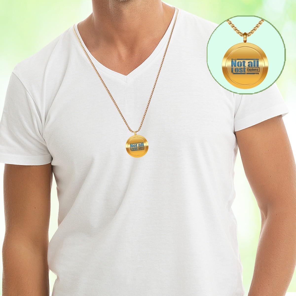 GV77ZF Aromatherapy Diffuser Necklace-alphabet Essential Oil Necklace,Aromatherapy Diffuser Pendant For Men and Women,Portable,Suitable for Yoga,Meditation,Travel,Stress Relief Gift(Gold 30mm)