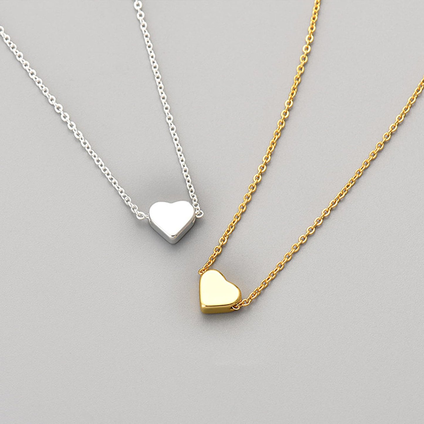 Zeffy Heart Necklace for Women 14k Gold Plated Cute Necklaces Trendy Dainty Love Heart Choker Necklaces Dainty Simple Gold Jewelry Gifts