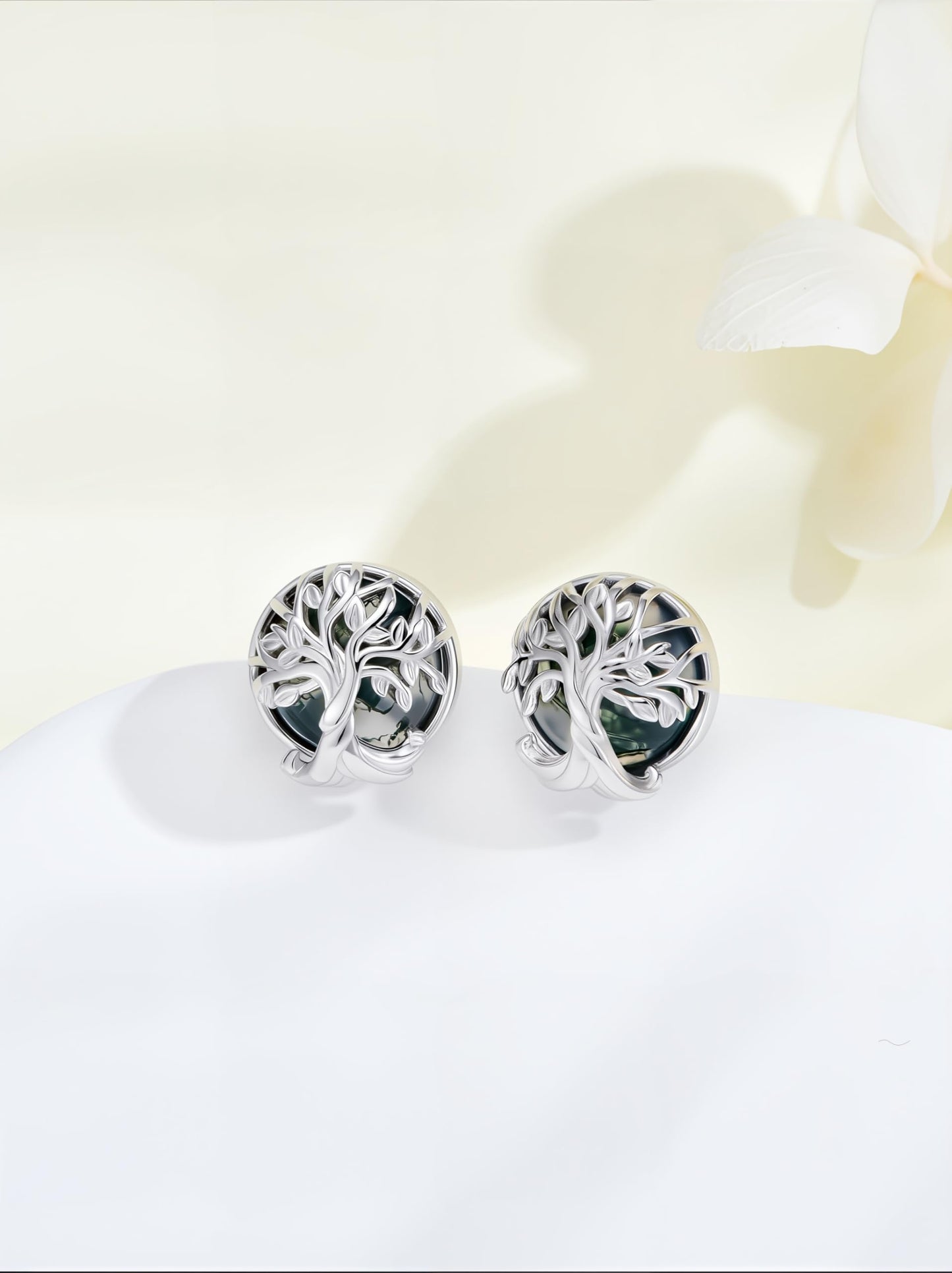 WINNICACA Tree of Life Stud Earrings Sterling Silver Moss Agate Stud Earrings Tree Jewelry Gifts for Women Mom Birthday Mothers Day Gifts for Grandma Wife Her