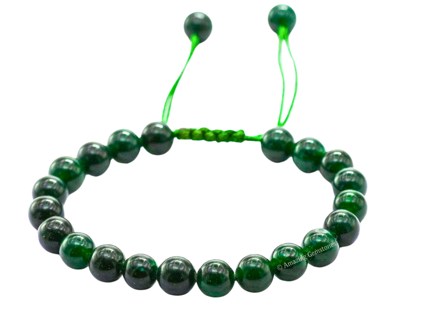 Amazing Gemstone Jade Bracelet, Gifts For Men & Women - Protection Healing Crystal Bracelet - 8mm Gemstone Beaded Adjustable Bracelet, Pulseras Para Hombres Mujer Stocking Stuffers