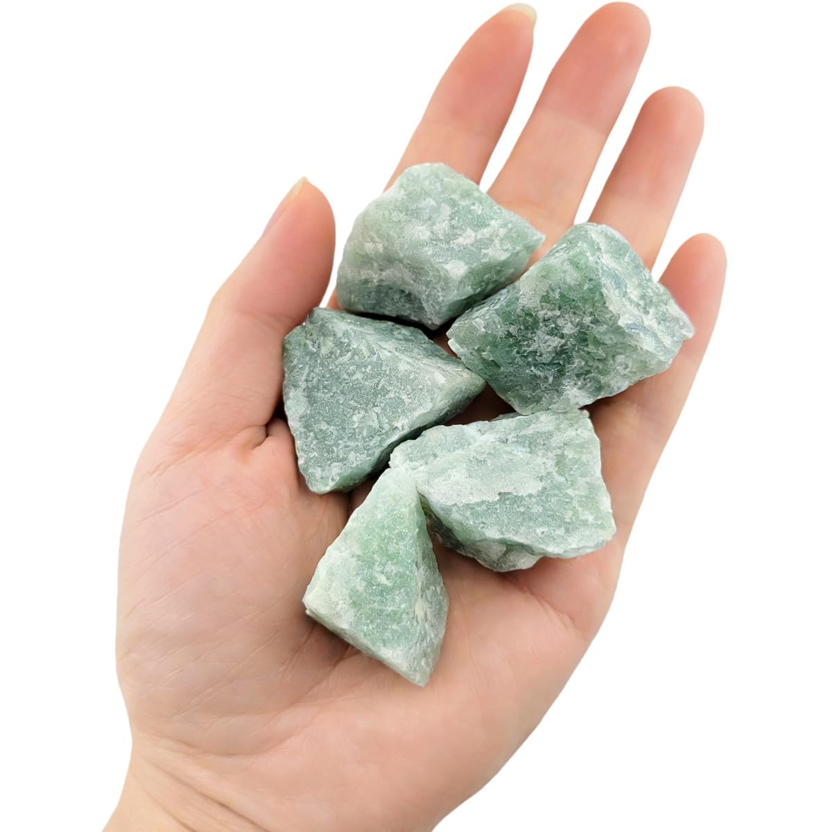 3-5Pcs Natural Raw Crystals 1''-2'' Rough Stones Rocks for Tumbling Polishing Cabbing Gemstones Crystals and Healing Stones for Wicca Reiki,Fountian Rocks for Decorations (Green Aventurine)