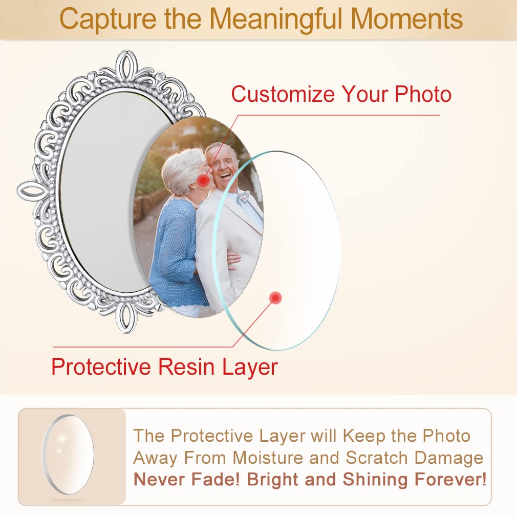 Custom4U Custom Photo Brooch Pin Picture Pins Customized Wedding Bouquet Charm Memorial Boutonniere Pin Memorial Gift for Women Men