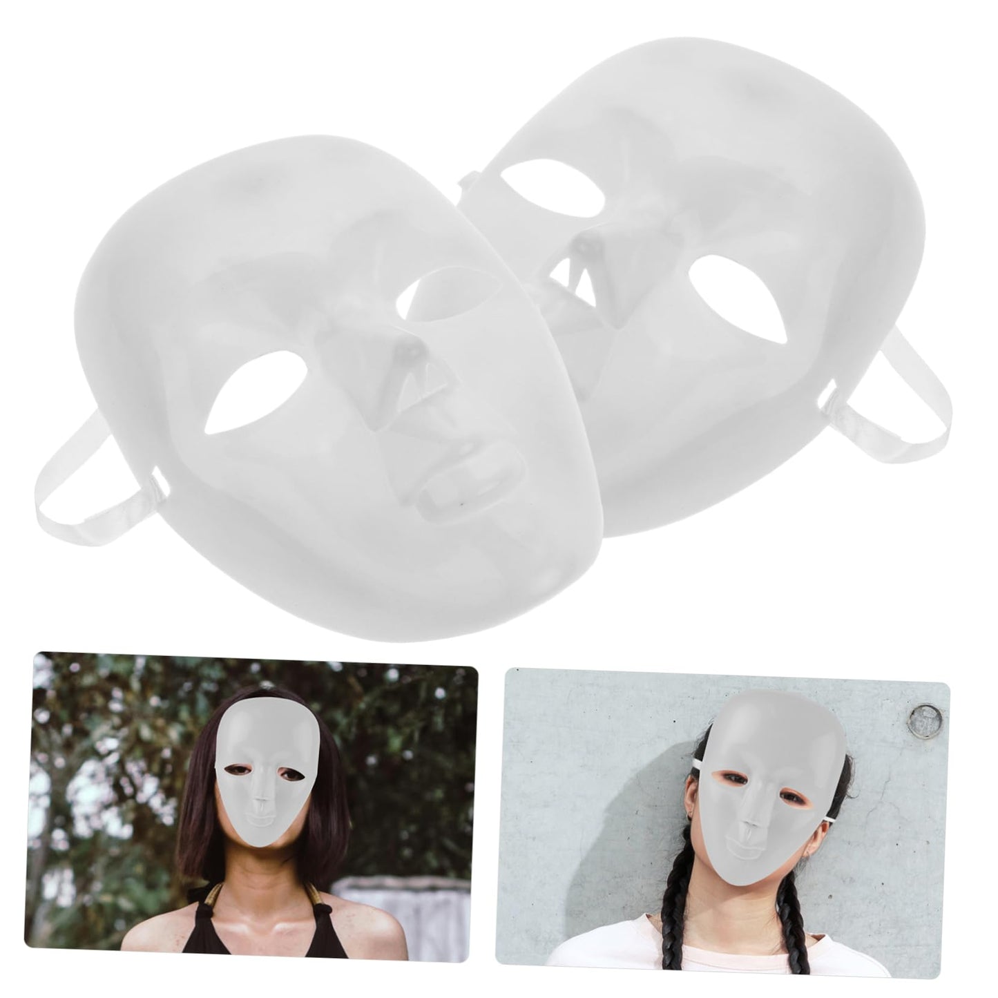 TOYANDONA 6 pcs DIY Blank Full Face Masks for Painting Sturdy Plastic Cosplay Props for Masquerade Costume Party and Role Playing Unpainted Craft Masks for Creative Decoration