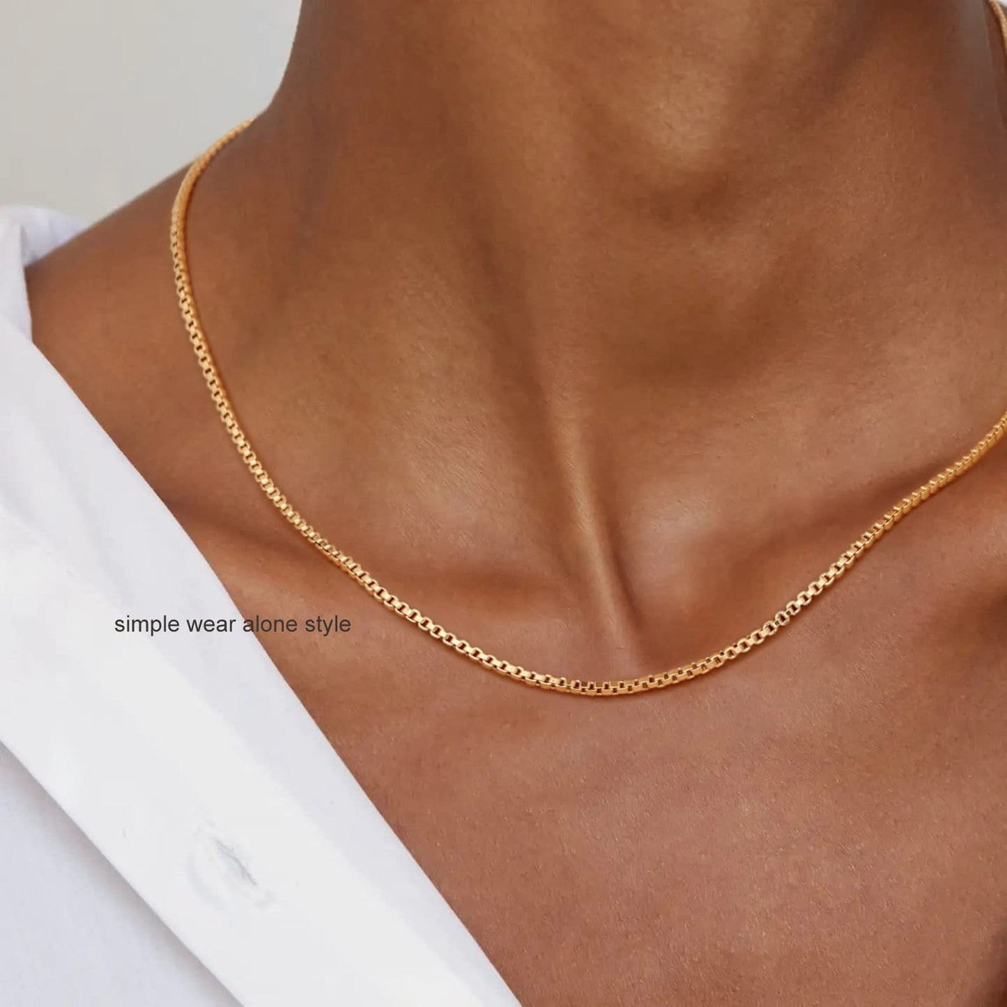 Freekiss Gold Layered Necklaces for Women,Gold Paperclip Link Thin 14k Gold Box Chain Necklace,Layering Necklaces Gold Jewelry Gift for Women