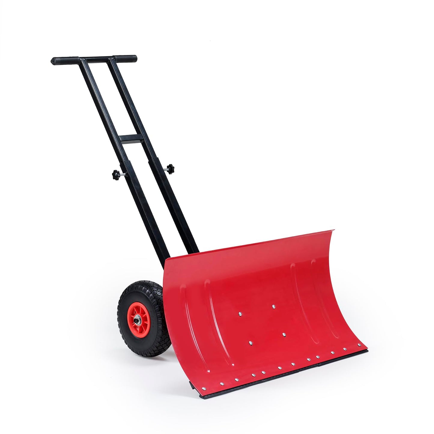 ONECHOI Snow Shovel with Wheels, 29X16.5inch Angled Steel Blade，Heavy-Duty Snow Shovel Pusher and Plow with Height Adjustable Handle for Driveway and Efficient Snow Removal (29 Inch X16.5 Inch)