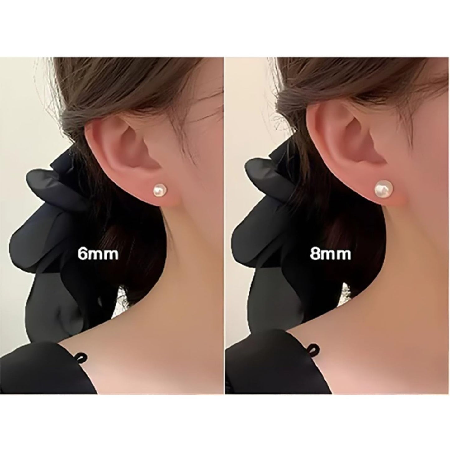 Airokiy Magnet Earrings Pearl Clip On Earrings for Women 6mm and 8mm Non Pierced Magnetic Earrings Hypoallergenic Jewelry