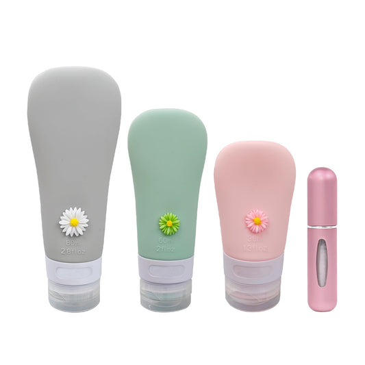 CATCH ON Travel Bottles for Toiletries, Silicone Travel Size Containers, Leak Proof Refillable Liquid Shampoo and Conditioner Travel Essentials Toiletry Bottles