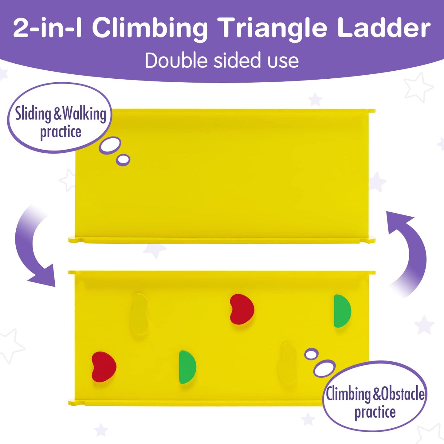 Wonline 3 in 1 Triangle Climber with Ramp Wooden Toddler Climbing Triangle Toys for Sliding and Climbing, 3-Piece Set Play Equipment for Kids Boys Girls Toddler Gym Play Set