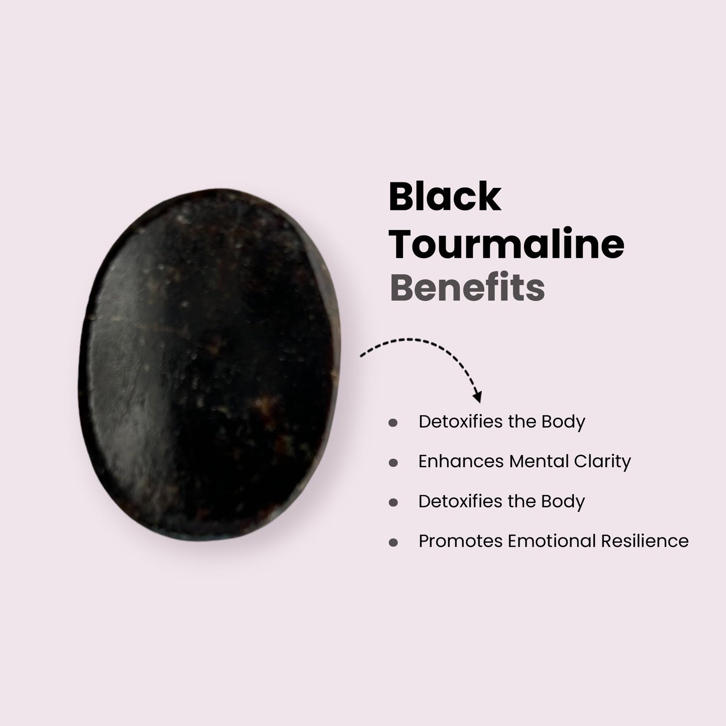 GEMSCITE Black Tourmaline Thumb Worry Stones Metaphysical Gemstone Crystal Healing Reiki Men Women Gift FENG Shui Positive Energy Love Wellness Palm Stones Wicca Powerful