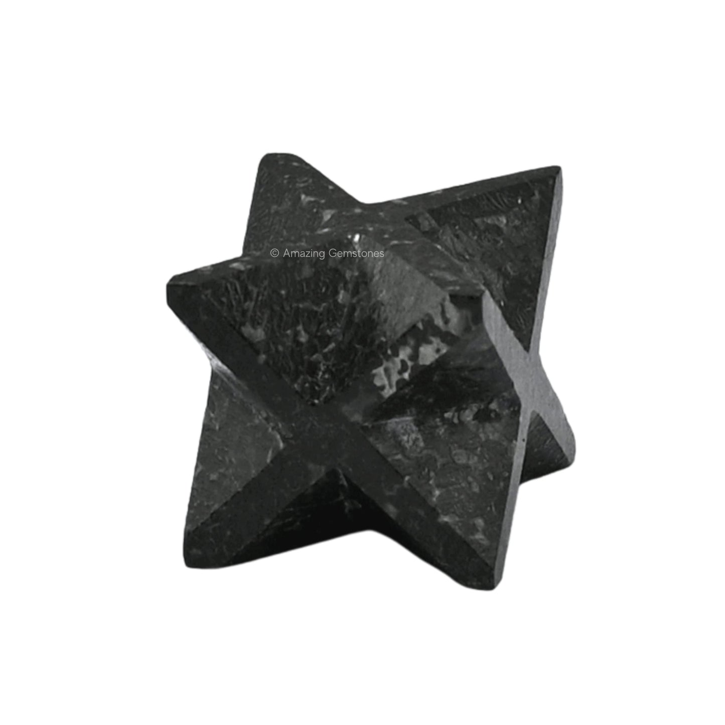Amazing Gemstone Nuummite Merkaba Crystal - 0.75 Inches Metaphysical Merkaba Star for Meditation - Energetic Tetrahedron Crystal and Healing Stones for Spiritual Growth and Healing (15-20mm)