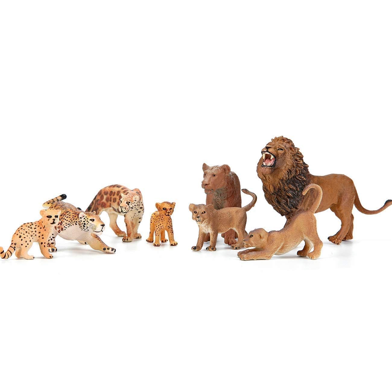 Safari Zoo Animals Figures Toys, 14 Piece Realistic Jungle Animal Figurines, African Wild Plastic Animals with Lion, Elephant Educational Learning Playset for Toddlers, Birthday Gifts Christmas
