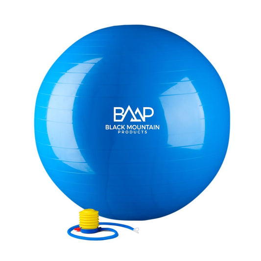 Black Mountain Products Static Strength Exercise Stability Ball with Pump, 2000 lb/75cm, Blue