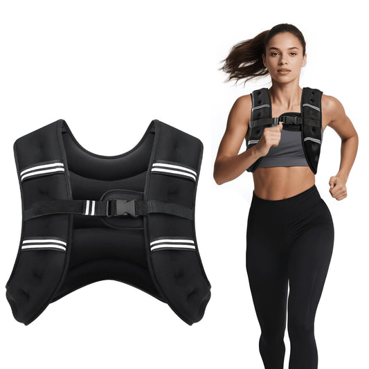 Ragebby Weighted Vest, 8lb for Men, Women with Reflective Stripe, Weight Vests Adjustable for Workout, Strength Training, Running, Fitness, Muscle Building, Weight Loss