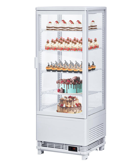 ActiveTrail Countertop Refrigerator 3.5 Cu.ft, Commercial Pastry Display Case with LED, Frost-Free Air Cooling, Lockable Glass Door Fridge for Bakery, Cafe, Restaurant