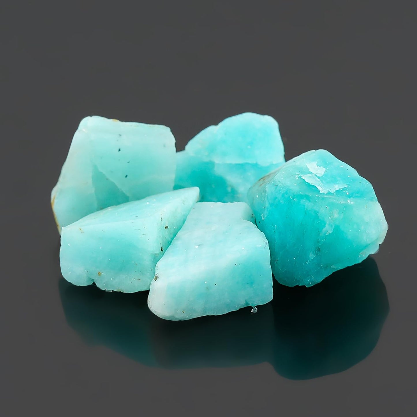 CRYSTALINES 5pcs Wholesale Natural Raw Amazonite Gemstone, Untreated Rough Stone, Bulk Loose Supplies, DIY Crafts, Jewelry Making, Healing Crystals, Wire Wrapping, Gem Collection