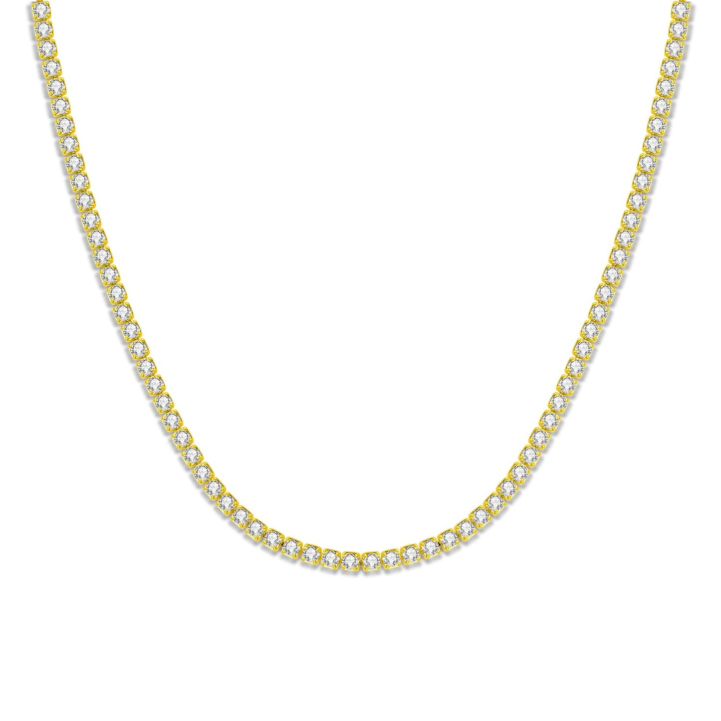 MISEFF 925 Sterling Silver Fashion Pendant Necklace for Women，Fashion Jewelry, 18K Gold Plated， Advanced Retro Series Link Chains ，Basic Multifunctional Accessories Suitable for Multiple Occasions and Daily Wear (Golden Tennis Chain)