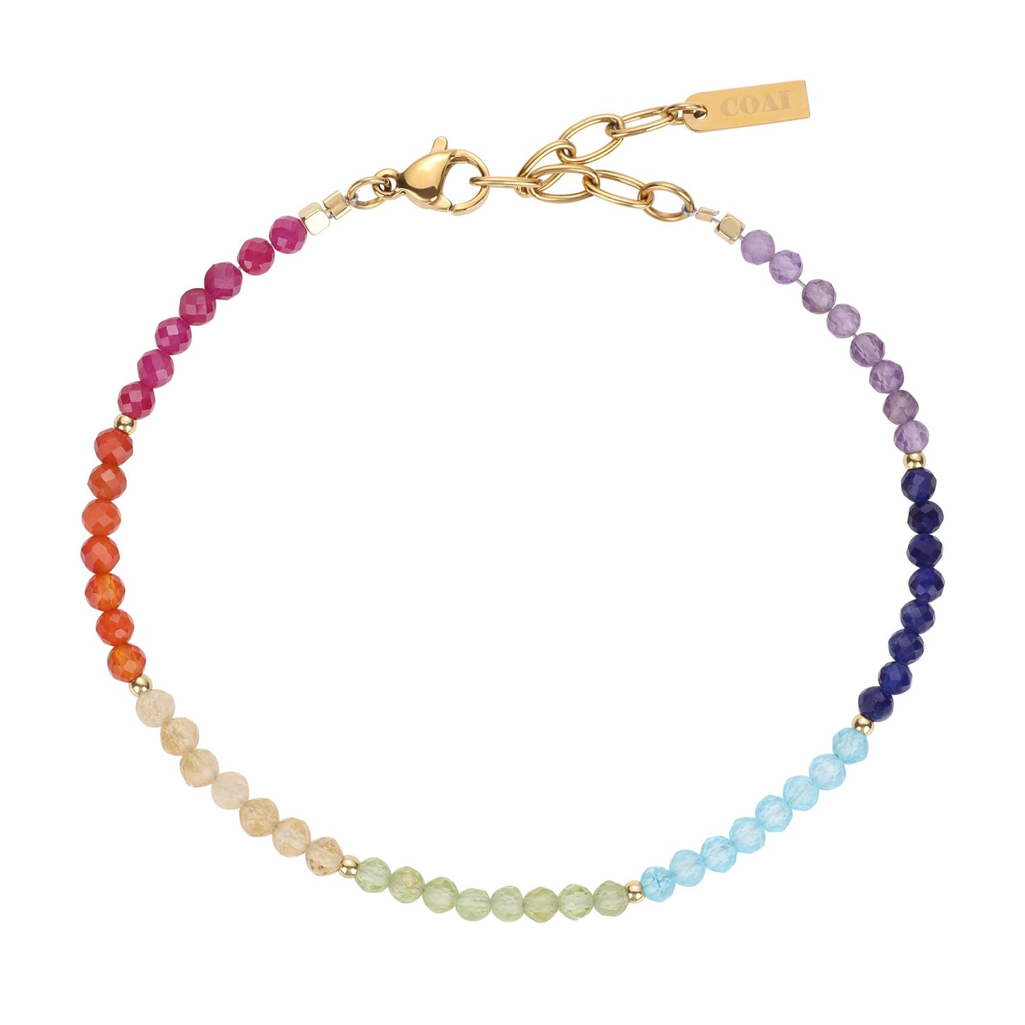 COAI Healing Crystal Bracelet for Women, Beaded 7 Chakra Bracelet for Women 3mm