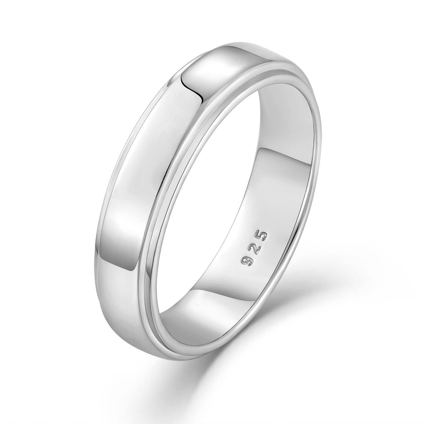 STARCHENIE 5mm Wedding Band Ring, 925 Sterling Silver Comfort Fit, Classic Style, Sizes 12