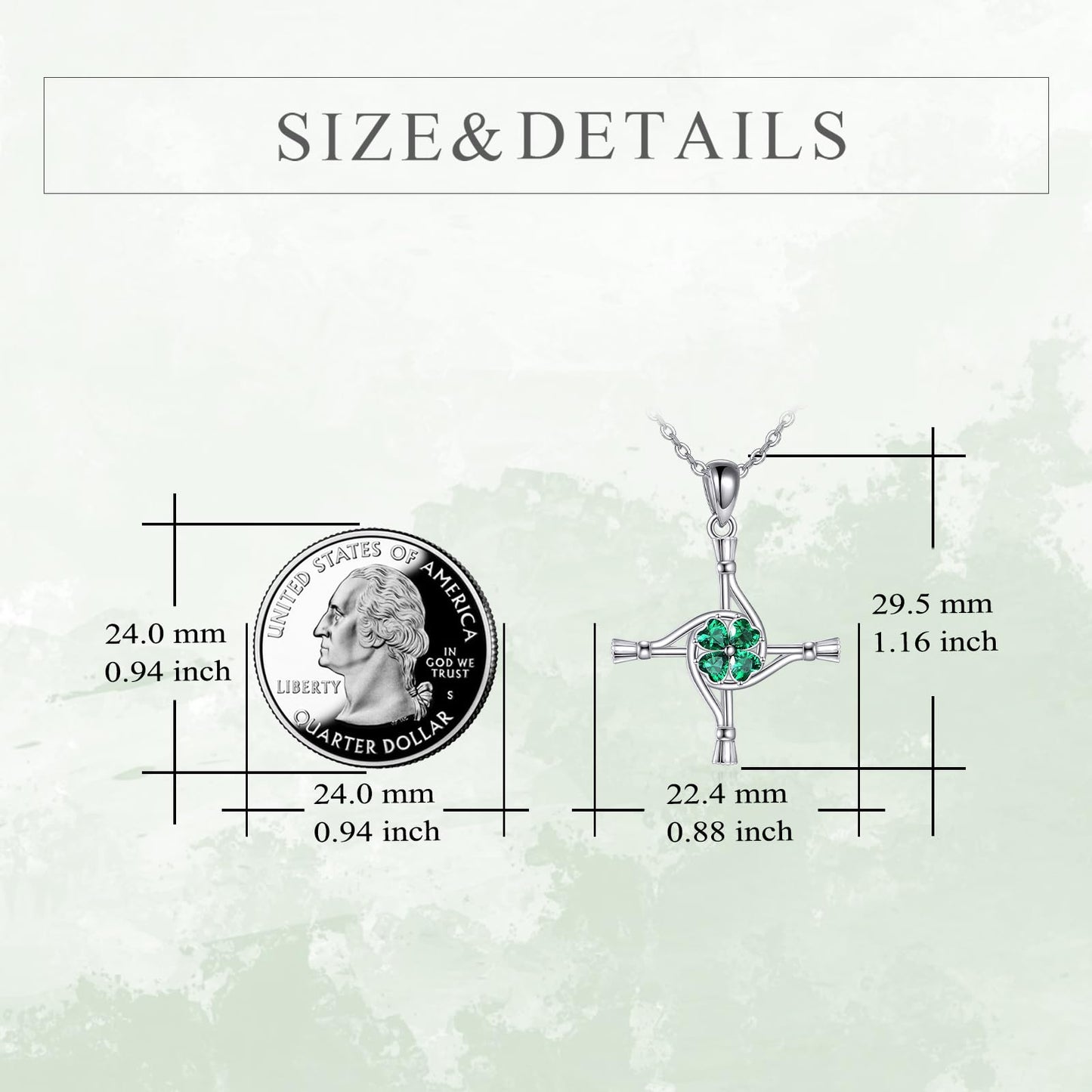 YFN St Bridgets Cross Necklace Sterling Silver Saint Brigid Cross Pendant Necklace Irish Jewelry for Women Irish Gifts