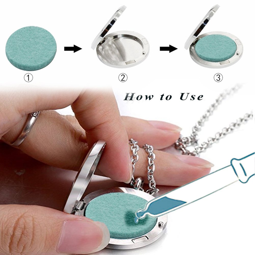 Aromatherapy Essential Oil Diffuser Necklace Stainless Steel lnspirational Locket Pendant(Note)