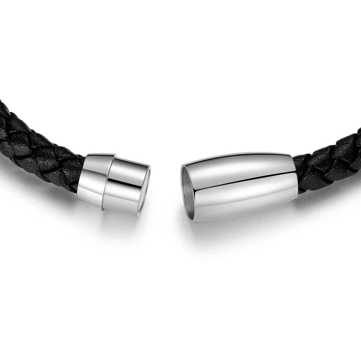 Zillaly Men's Stainless Steel Two-Tone Square Link diamond Bracelet in Black & Blue Ion-Plated Black (silver black)