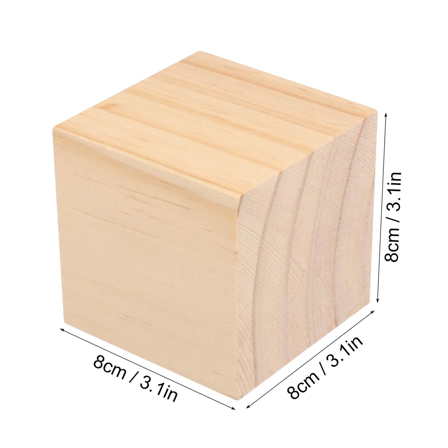 GNIEMCKIN 10 Packs Wooden Blocks for Crafts, 3.15 Inch Pine Wood Cubes, Wooden Cubes for Paint, Stamp, Decorate, DIY Projects and Personalized Gifts