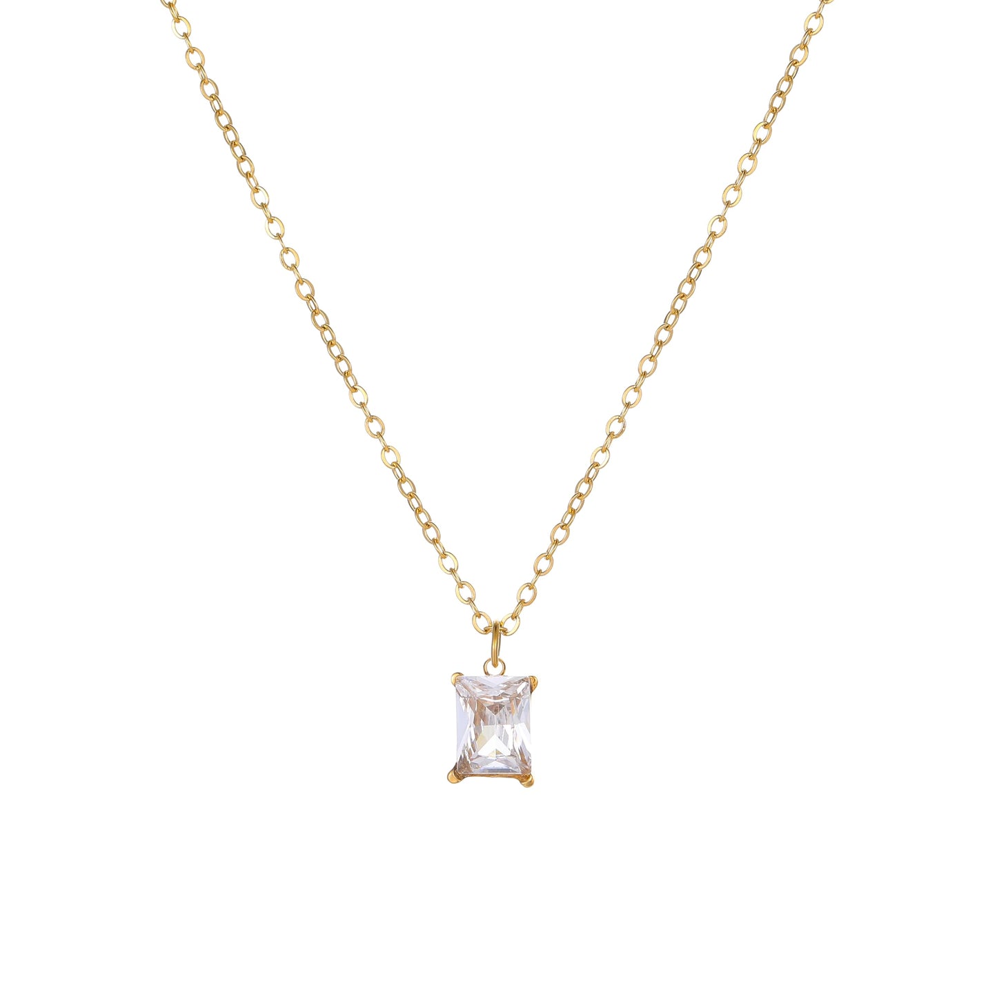 Jewigo Cubic Zirconia Necklaces for Women 18K Gold Plated Tear drop Necklace Dainty Layered CZ Lariat Diamond Necklace