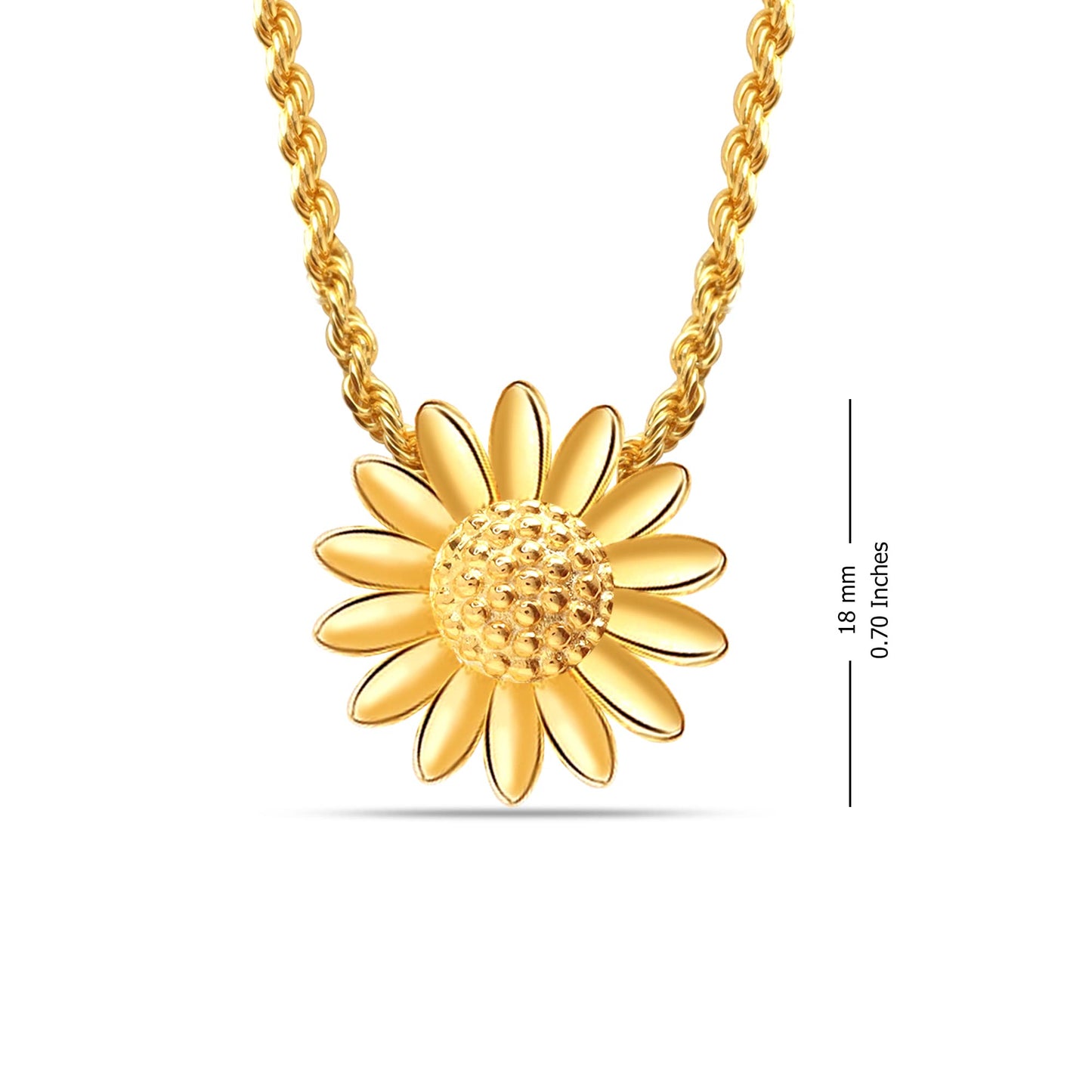 LeCalla 925 Sterling Silver 14K Gold-Plated English Daisy Sun Flower Pendant Necklace for Women