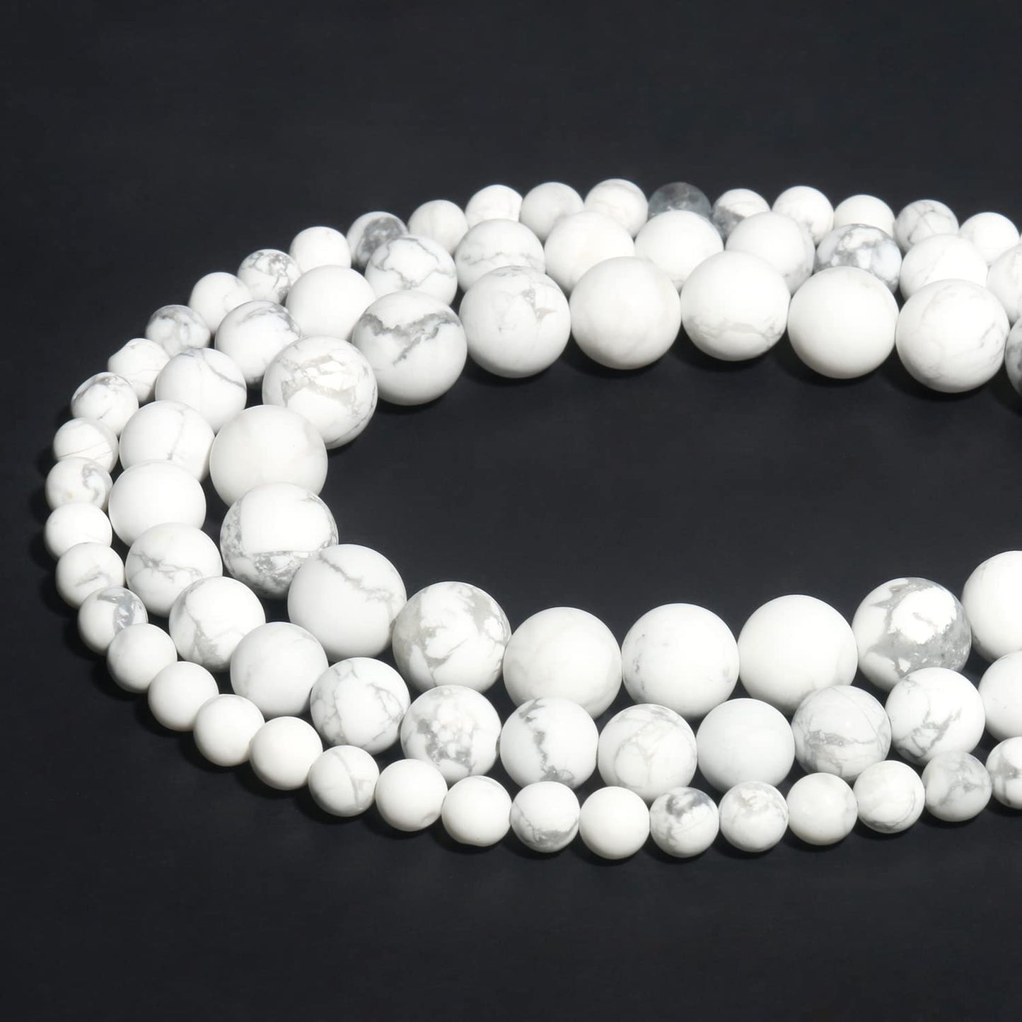 35pcs 10mm Matte Howlite Beads Natural Gemstone Beads Round Loose Beads for Jewelry Making