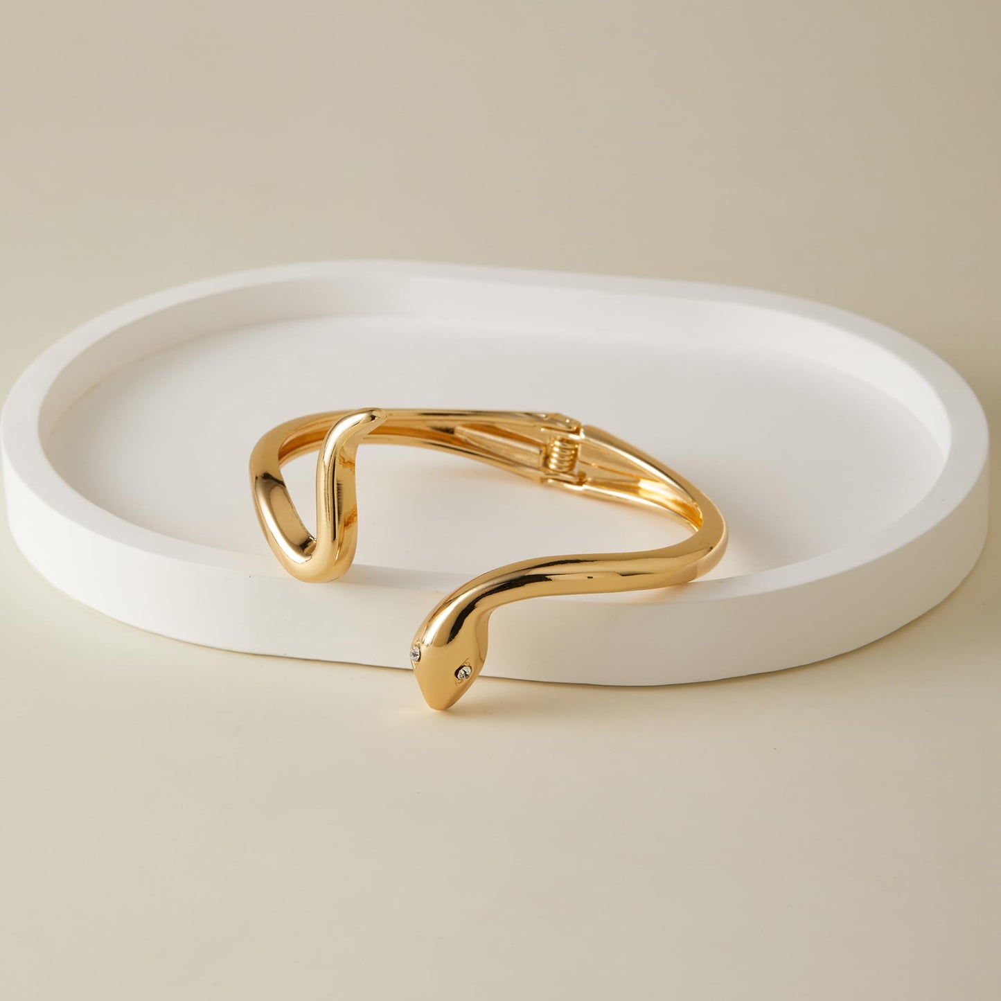 MIJENITI Gold Snake Bangle Bracelet for Women, Trendy Chunky Open Cuff Snake Bracelet, Fashion Statement Gold Jewelry Gifts