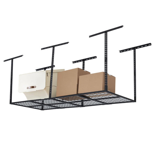 GarveeHome 3x8 ft Garage Ceiling Storage Racks, Overhead Garage Storage Rack Organization, Adjustable Ceiling Mounted Storage Racks, 600LBS Weight Capacity, Metal Garage Storage Organization Systerm