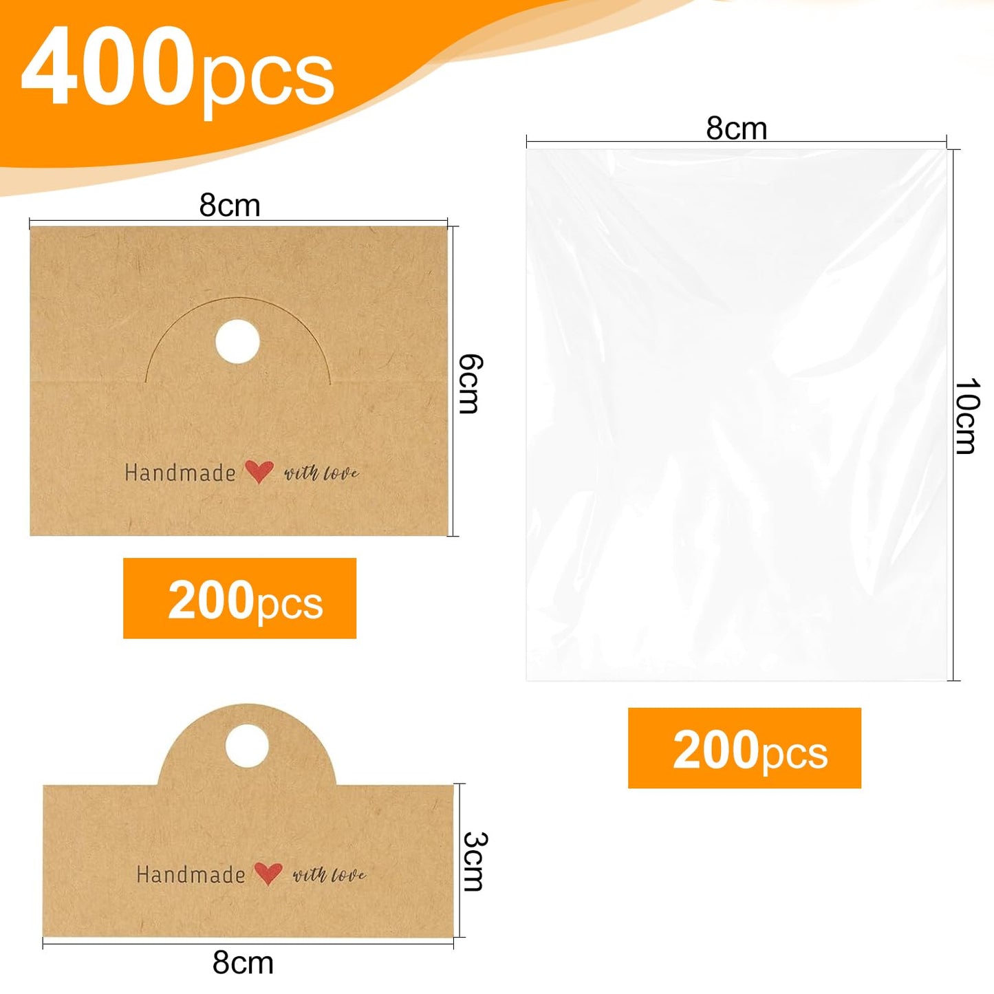 200 Pcs Jewelry Package Bags, FAURAPMNG Jewelry Display Bags Packaging, Small Business Packaging Supplies for Bracelets, Key Chains, Car Coaster, Earring Jewelry Display Clear Pouch