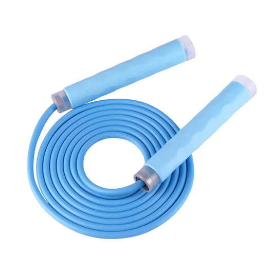 YUEDONG 7mm Thick Weighted Jump Rope for Fitness - Adjustable Heavy PVC Skipping Rope with Ball Bearings, Wave Texture Ergonomic Anti-Slip Silicone Handles for Intense Cardio Workout Men Women Adults(1, BLUE, 7MM)