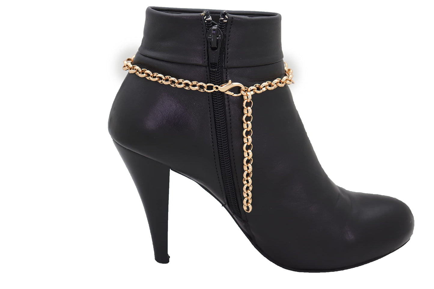Women Boot Bracelet Gold Metal Chain Shoe Anklet Western Fashion Jewelry M Wings Charm