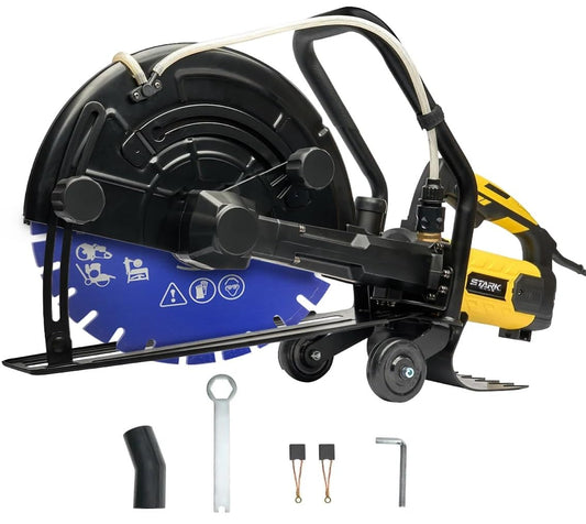 XtremepowerUS 3200W Electric 16" Circular Saw Concrete Saw Wet/Dry Concrete Cutter 20AMP With Water Line Attachment (Blade Included)