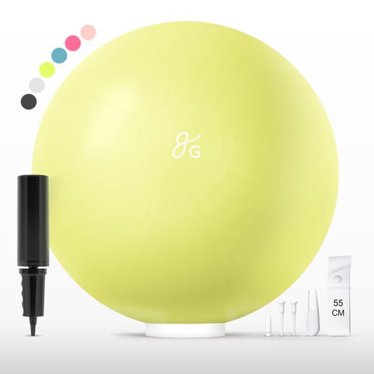 Greater Goods Anti-Burst Exercise Ball for Yoga, Pilates, Core Training, Home Gym, Office Chair & Pregnancy, Pump Included, Multiple Sizes and Colors