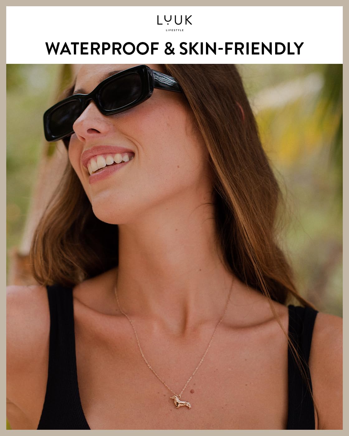 LUUK LIFESTYLE Cute Dog pendant necklace, 19 inches sturdy thin chain, waterproof, tarnish-free, stainless steel, Gift ideas for women, friend, daughter, dainty, trendy, casual, aesthetic (Gift Card)