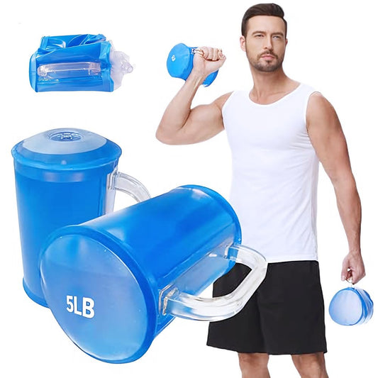 DEIRIS Water Dumbbells, Water Filled Training Dumbbells, Travel Weights Set, Adjustable Weights to 10 Lbs/Pair, Portable Gym for Strength Training, Fitness and Shaping