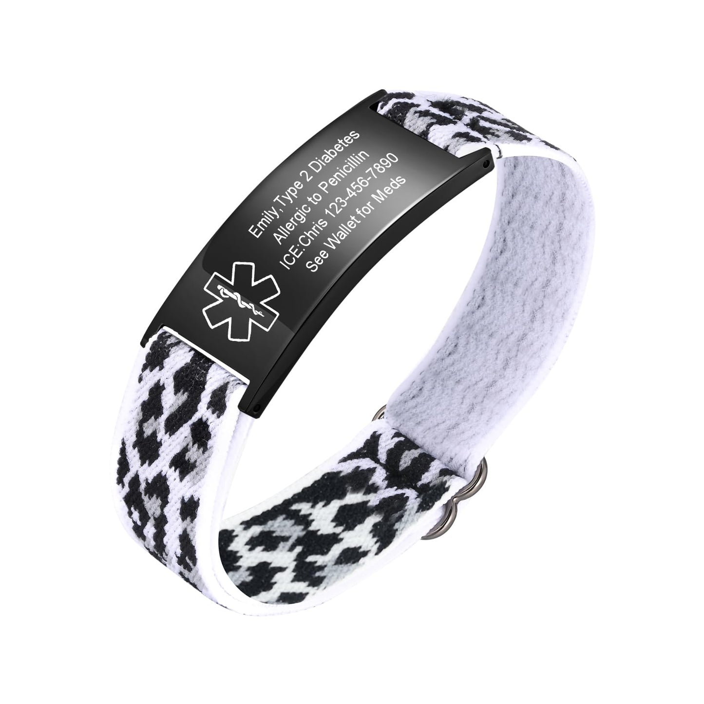 VNOX Medical Alert Bracelets for Men & Women with Free Engraving Adjustable Stainless Steel Mesh Emergency Medical ID Bracelets Wristband