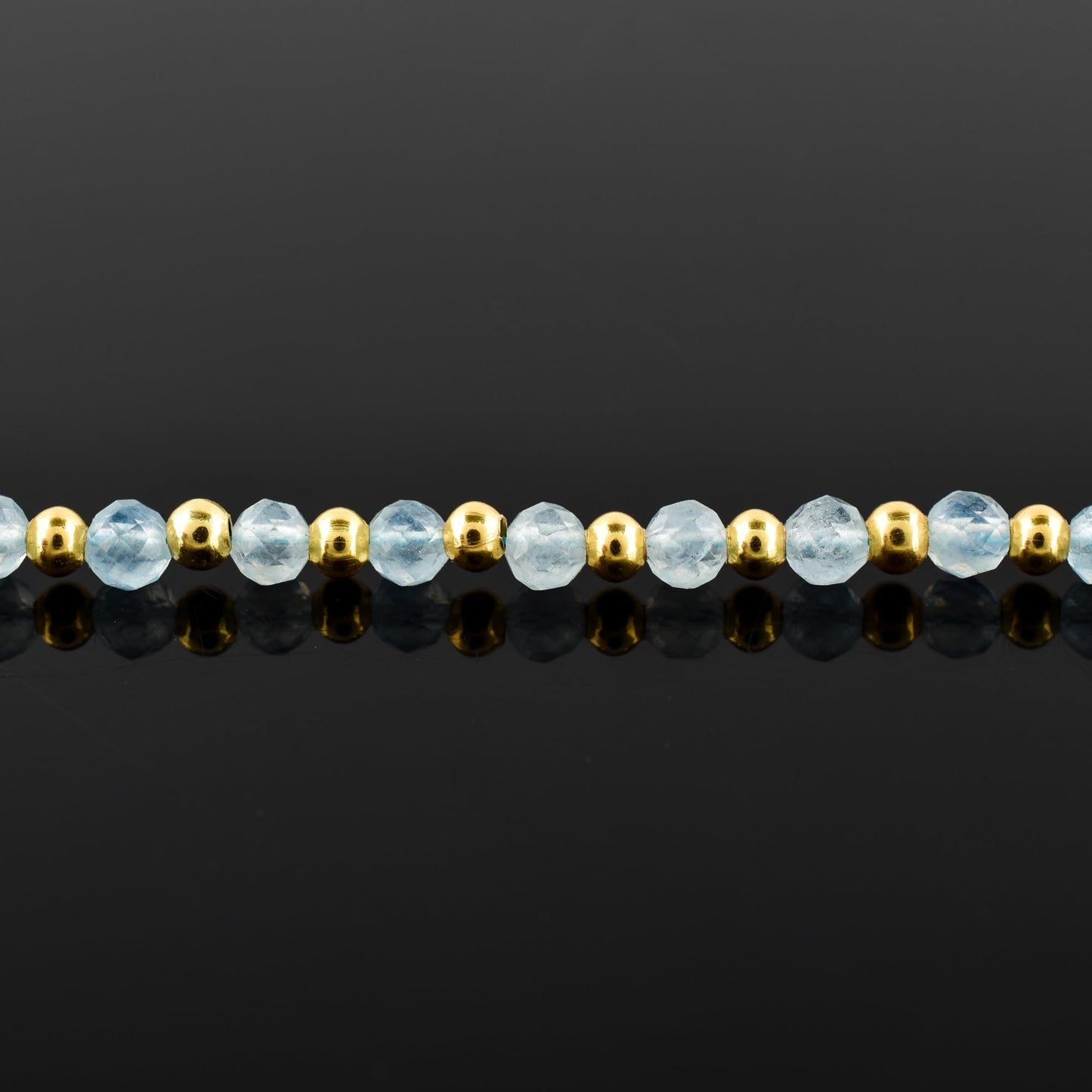InfinityGemsArt Aquamarine Bracelets For Women March Birthstone Blue Beaded Stone Bolo Slider Chakra Healing Crystals Gemstones 14K Gold Plated Adjustable Chain, Dainty Lightweight Jewelry For Her